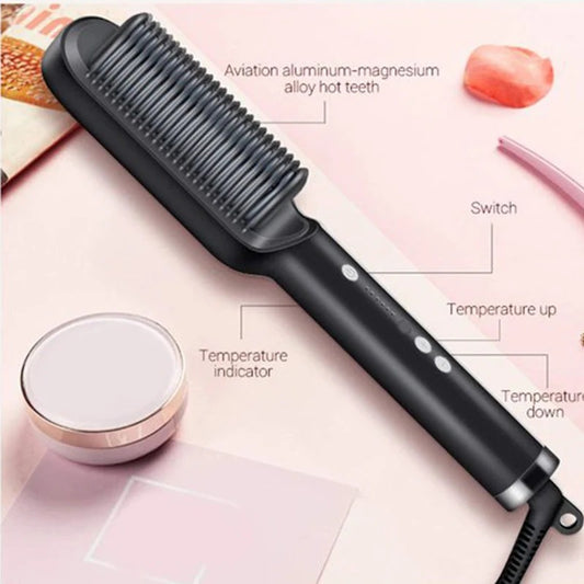 Hair Straightener Used While Massaging Hair Scalps And Head