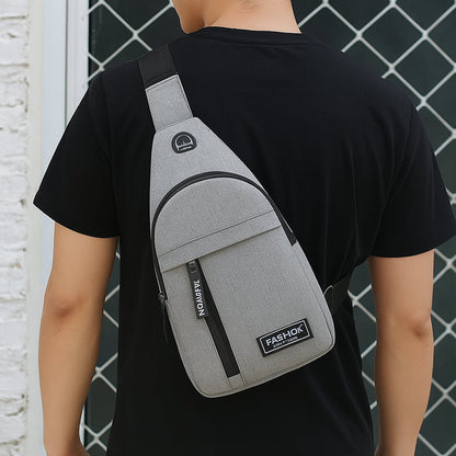 Waterproof Anti Theft Cross-body fanny pack waist bag, Shoulder Bags Chest Men Casual fashion USB Charging earphone hook Sling Travel Bag (1 Pc)